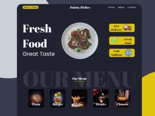 Dainty Dishes || A Restaurant Website Design