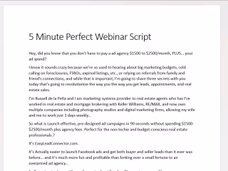 5-Minute Perfect Webinar Script VSL