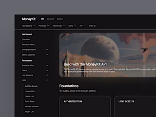 Documentation Page - MoneyKit Redesign Concept