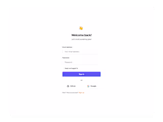 Authentication page and Homepage