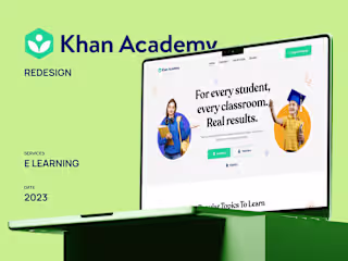 Khan Academy Landing page redesign based on UI/UX law