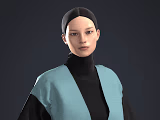 Blue and Black Outfit Using Clo3d Softwear