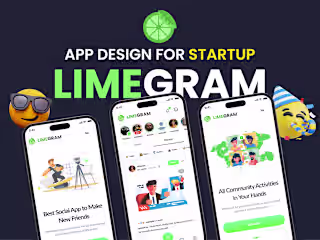 📱 Limegram - Social Media Mobile App Design 📸 💬 