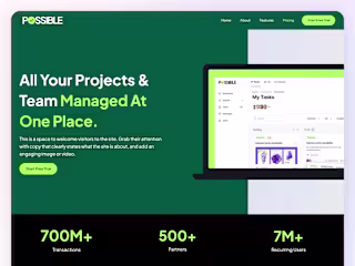 Wix Studio Landing Page Template For a SaaS Brand - Possible