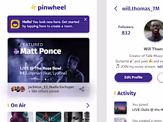 Pinwheel Social Music App (Concept)