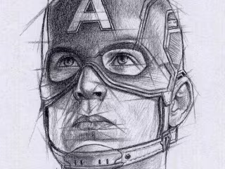 Captain America - B&W illustration
