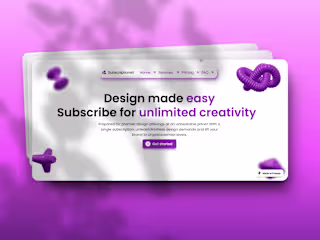3D Landing Page for a subscription- design agency