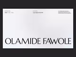 Portfolio Website for Olamide Fawole 