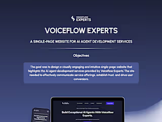 Voiceflow Experts - SINGLE PAGE AI SERVICE DESIGN :: Behance