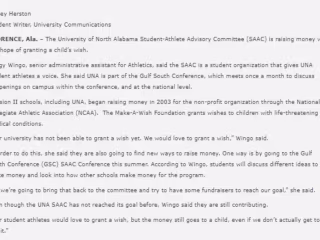University of North Alabama Press Releases