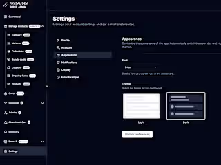 E-Commerce Admin Dashboard