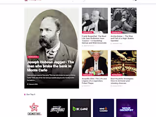 Casino News, Slots, & Affiliate Hub  Wordpress Website