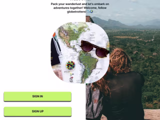 Travel app sign up on Behance