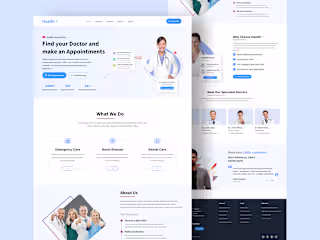 Medical Website Landing Page ui, ui design, uiux design