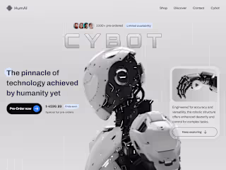 Futuristic Hero Section for Robot Tech Website