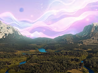 3d realistic mountain forest & logo animation