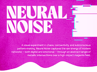 Abstract Brutalist Poster Design - Magenta & Metallic