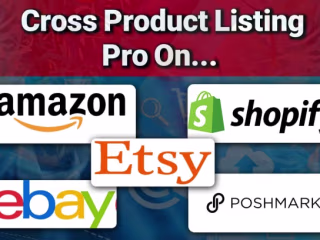 I will create cross product listing for shopify ebay etsy poshm…