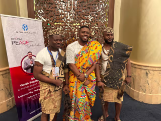 My mum, kente, Me, and the African Prince in Dubai.