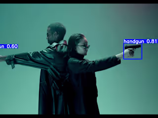 Real time object detection using Yolo(Handgun)