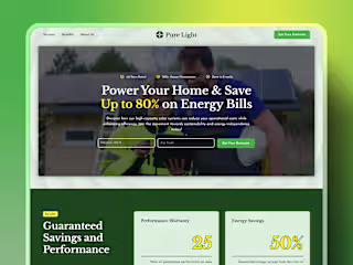 Pure Light Solar 💡 | Residential Solar Website Design