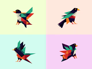 Geometric bird illustration on Behance