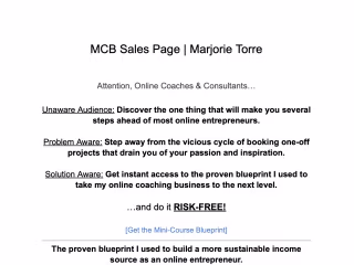 MCB Sales Page