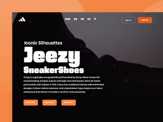 Jeezy Sneaker Shoes Hero Header UI