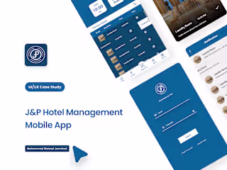 J&P – Hotel Management App UI/UX Case Study Designed in Figma