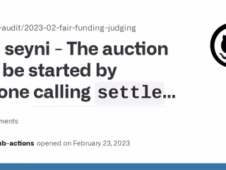 The auction can be started by anyone calling settle before star…