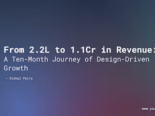 From 2.2L to 1.1Cr in Revenue: A Ten-Month Journey of Design-Dri