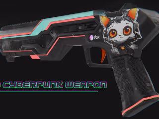 3D Cyberpunk Weapon - Blender | Substance Painter
