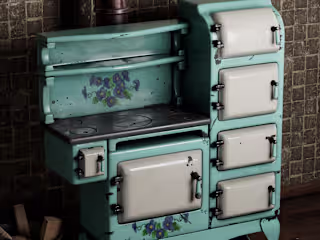 Realistic 3D Vintage Stove