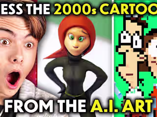 Adults Guess The 2000s Cartoon From A.I Art! | React - YouTube