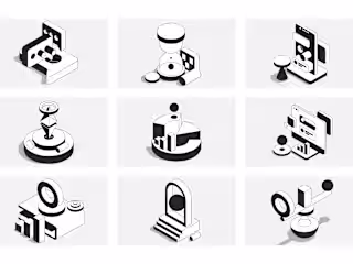 FREEBIE - Abstract isometric illustrations