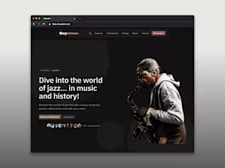 Landing Page for a Jazz Auditory
