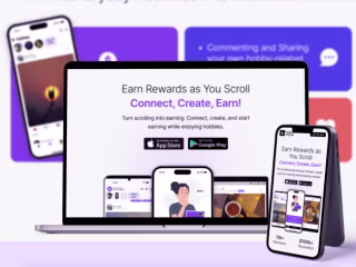 Before/ after Website redesign for a social media app 