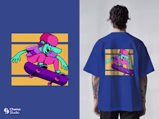 Alien skateboard T-Shirt Design