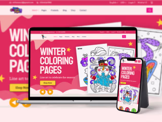 Kids Coloring Book Landing Page Design Redesign