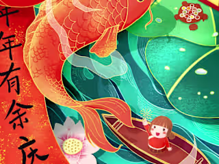 Lucky Koi Fish Illustration