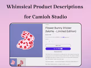 Whimsical Product Descriptions for Camioh Studio
