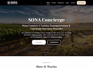 SONA Concierge Web Page Design