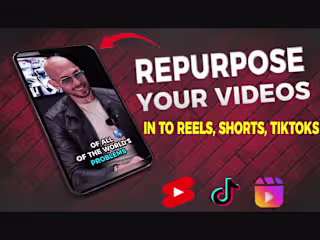 I will repurpose your video to TikToks, IG-Reels, Shorts