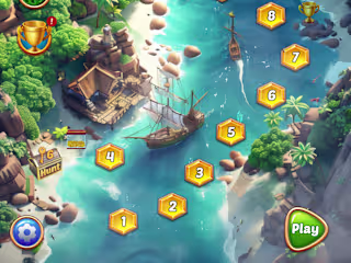 Level Map for Casual HOG Game