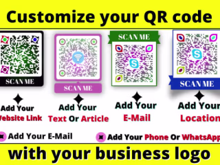 I will design a customized QR code with your business logo