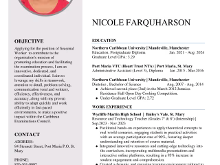 Nicole Farquharson's Resume