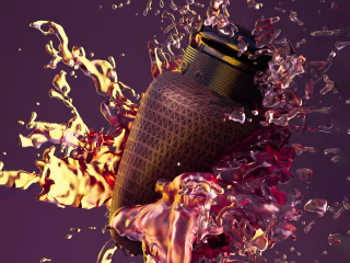 COMMERCIAL RENDERING OF THE PERFUME IN BLENDER