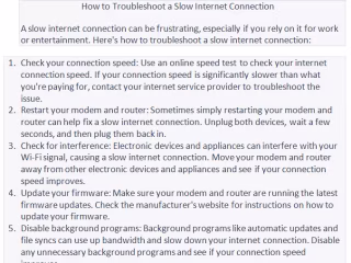 How to Troubleshoot a Slow Internet 