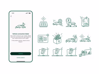In-app Illustrations for Smart EV Charging App