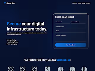 CyberSecurity  Website Concept Design
